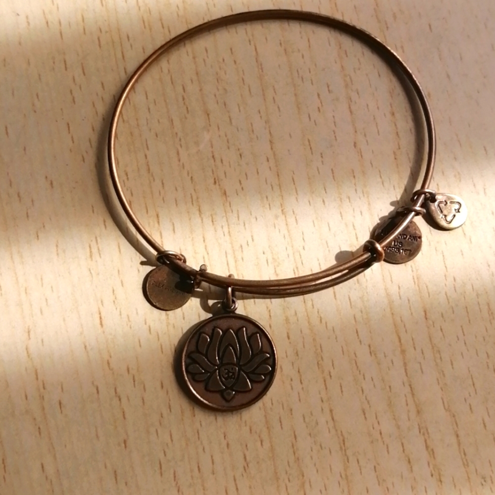 Alex & Ani gold lotus flower bangle
